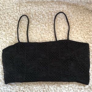 Cropped black bra type shirt